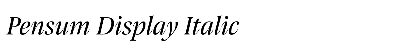 Pensum Display Italic